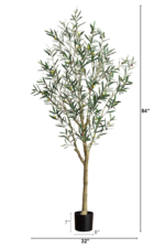 7' Artificial Greco Olive Tree - Image 3