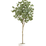 6' Artificial Eucalyptus Tree With White Decorative Planter