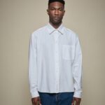 Modern-Cut Cotton Oxford Long Sleeve Shirt